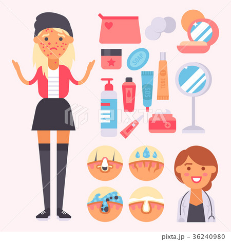 Facial care skin problems vector clean 36240980