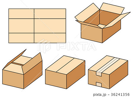 ダンボール箱の組み立て方のイラスト素材 36241356 Pixta