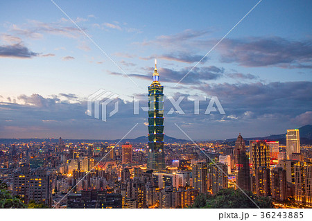 台湾 台北市 台北101 夕景 台湾 台北市 台北101 夕景 36243885