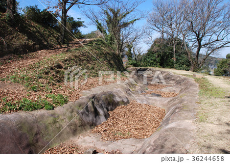 宇土古城跡　千畳敷と周囲の空堀 36244658