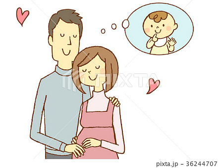 寄り添う若い夫婦 妊婦 寄り添う若い夫婦 妊婦 36244707