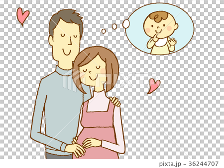 寄り添う若い夫婦 妊婦 寄り添う若い夫婦 妊婦 36244707