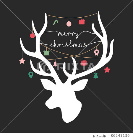 Merry Christmas Greeting Card with reindeer 36245136