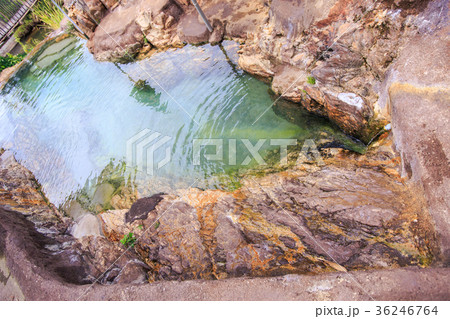 Small Pond with Rippled Water among Stones in Park Small Pond with Rippled Water among Stones in Park 36246764