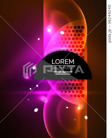 Round shapes, neon glowing trasparent elements 36249240