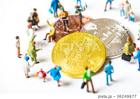 ビットコインに集まる人々,ミニチュア ビットコインに集まる人々,ミニチュア 36249877