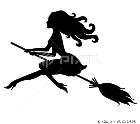 Beautiful Halloween witch silhouette Beautiful Halloween witch silhouette 36251460