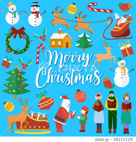 llustration of Cute Christmas Icons 36252229