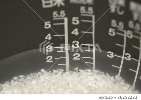 炊飯器　水に浸したお米 36252233