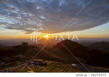 sunset at Samer dao mountain at Nan, Thailand sunset at Samer dao mountain at Nan, Thailand 36253075