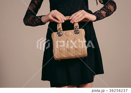 Fashionable woman with brown bag  36256237