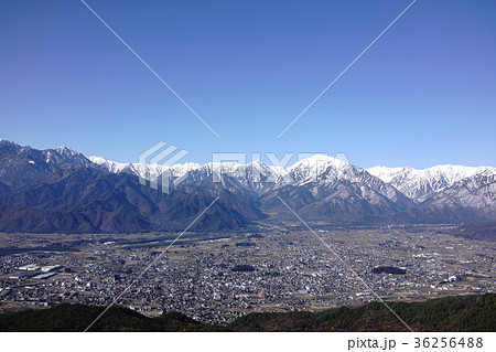 鷹狩山から冠雪した北アルプス眺望 鷹狩山から冠雪した北アルプス眺望 36256488