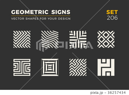Set of eight minimalistic trendy shapes. Stylish Set of eight minimalistic trendy shapes. Stylish 36257434
