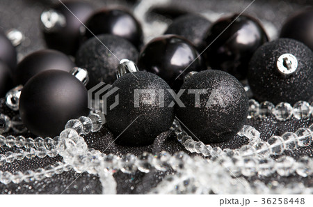 Festive black christmas decoration background Festive black christmas decoration background 36258448