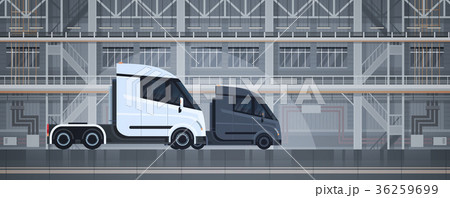 Semi Trucks Industrial Warehouse Interior Delivery 36259699
