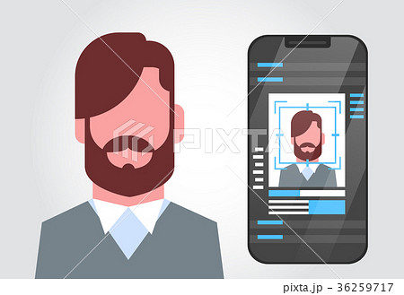Smart Phone Security System Scanning Male User 36259717