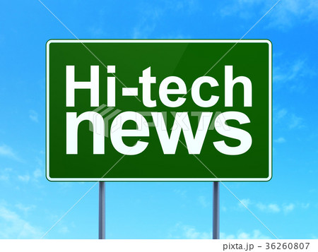 News concept: Hi-tech News on road sign background 36260807