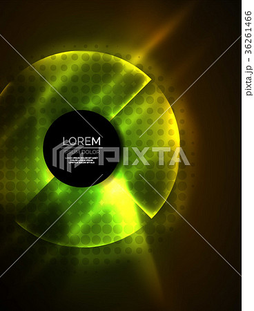 Circular glowing neon shapes, techno background Circular glowing neon shapes, techno background 36261466