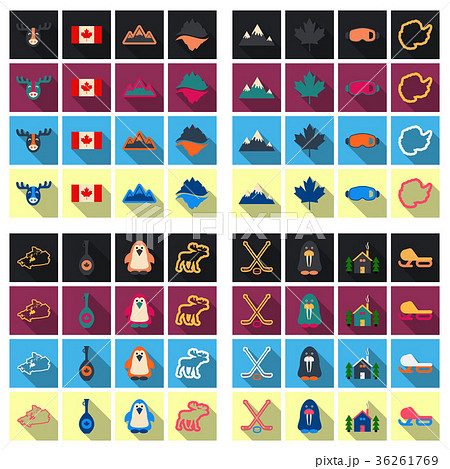 Set of winter icons different objects sport 36261769