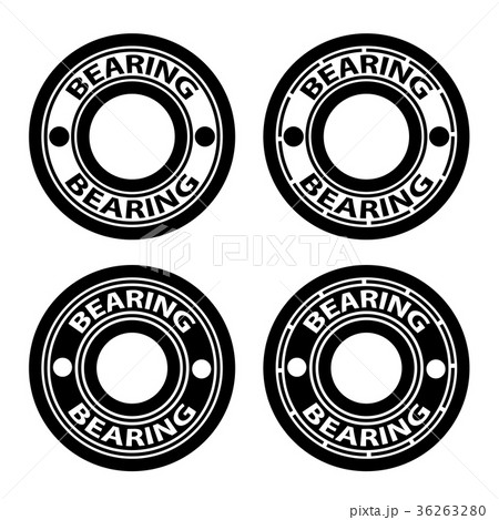 radial ball bearing black symbol vector 36263280
