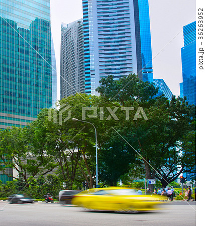 Fast motion blur traffic. Singapore 36263952
