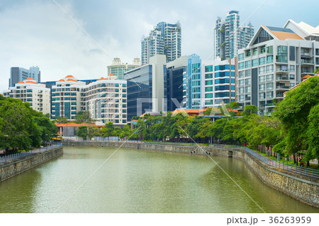 Singapore modern architecture along river Singapore modern architecture along river 36263959