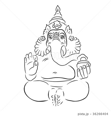Ganapati Meditation in lotus pose 36266404