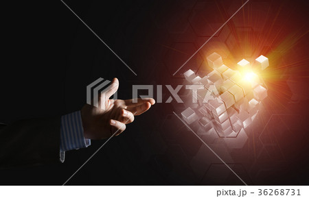 Idea of new technologies and integration presented by cube figure Idea of new technologies and integration presented by cube figure 36268731