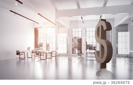 Money making and wealth concept presented by stone dollar symbol in office room Money making and wealth concept presented by stone dollar symbol in office room 36269878