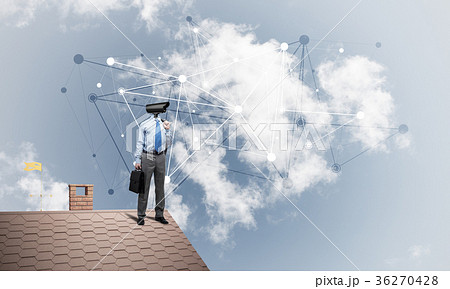 Concept of security and privacy protection with camera headed ma Concept of security and privacy protection with camera headed ma 36270428