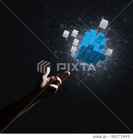 Idea of new technologies and integration presented by cube figure Idea of new technologies and integration presented by cube figure 36271945