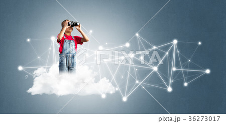 Idea of children Internet communication or online playing and parent control 36273017