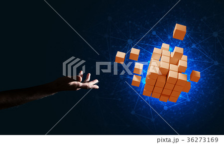 Idea of new technologies and integration presented by cube figure 36273169