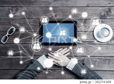 Concept of social communication and networking with social conne 36274169