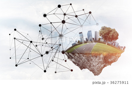 Concept of modern networking technologies and eco green construc Concept of modern networking technologies and eco green construc 36275911