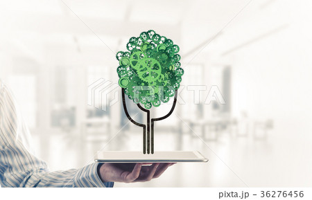 Eco green environment concept presented by tree as working mecha Eco green environment concept presented by tree as working mecha 36276456