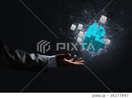 Idea of new technologies and integration presented by cube figure Idea of new technologies and integration presented by cube figure 36277697