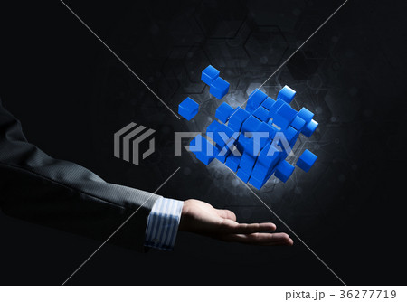 Idea of new technologies and integration presented by cube figure 36277719