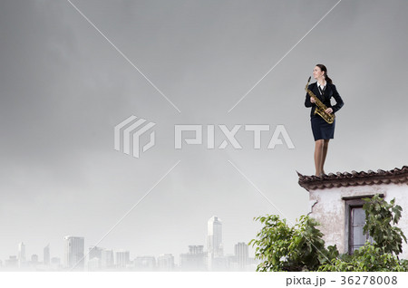 Woman saxophonist Woman saxophonist 36278008