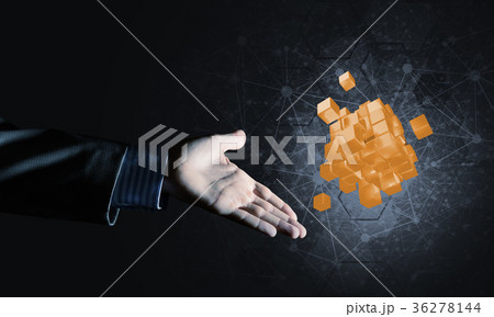 Idea of new technologies and integration presented by cube figure 36278144