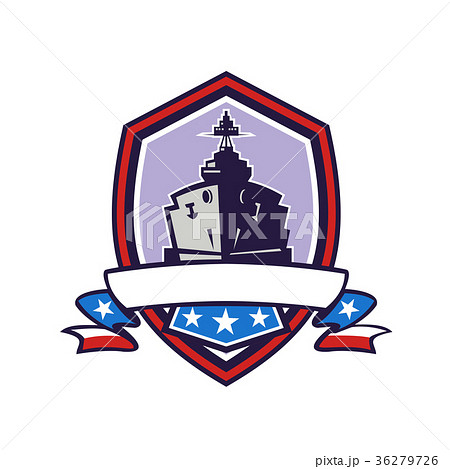 Battleship Stars Stripes Crest Retro Battleship Stars Stripes Crest Retro 36279726