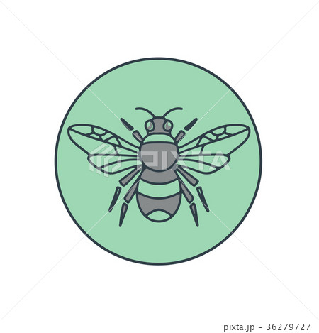 Bumble Bee Circle Mono Line 36279727