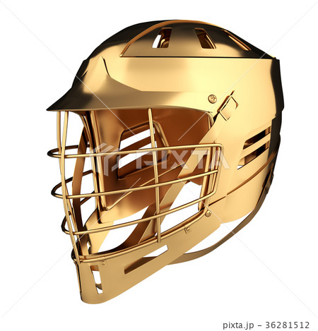 Golden Lacrosse helmet. Back view.のイラスト素材 [36281512] - PIXTA