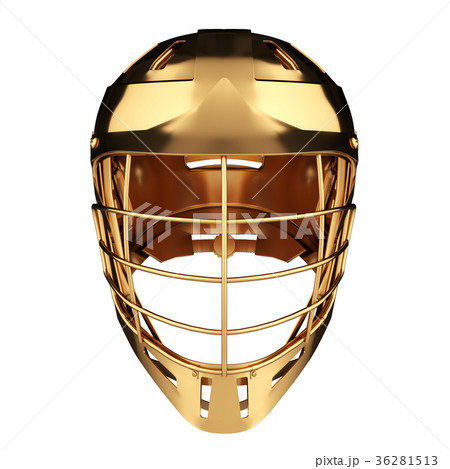 Golden Lacrosse helmet. Front view.のイラスト素材 [36281513] - PIXTA
