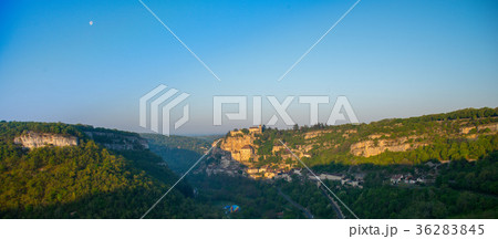 Rocamadour village site in france at sunrise Rocamadour village site in france at sunrise 36283845