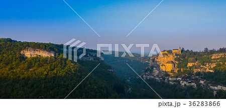Rocamadour village site in france at sunrise 36283866