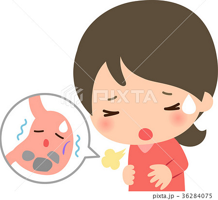 胃もたれで苦しむ若い女性 36284075