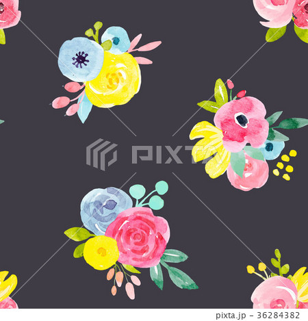 Watercolor abstract floral vector pattern Watercolor abstract floral vector pattern 36284382
