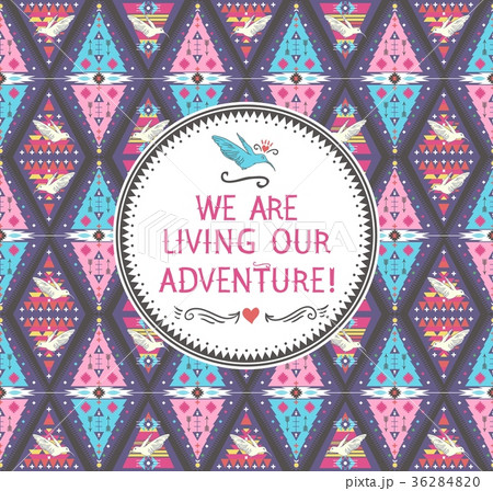 Hipster seamless aztec pattern with geometric elem 36284820