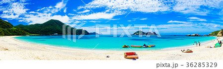 沖縄　慶良間　渡嘉敷島　トカシクビーチ　パノラマ2 36285329